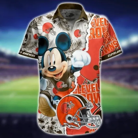 Discover Cleveland Football Mickey Mouse football Hawaiian Shirt