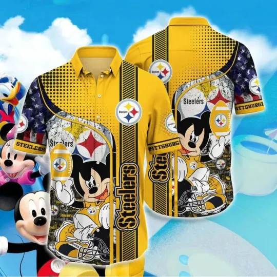Discover Pittsburgh Football Mickey Magic Hawaiian Shirt
