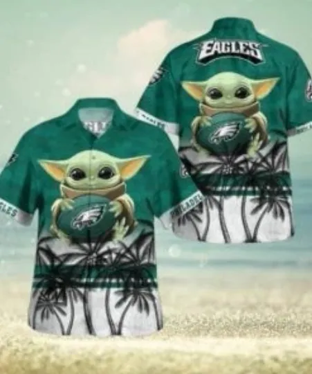 Discover football Philadelphia Eagles Baby Yoda Hawaiian Shirt For Fans