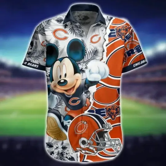 football Mickey All Over Print Chicago Football Hawaiian Shirt