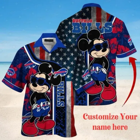 Buffalo Football Mickey Mouse Playful Fan Custom Hawaiian Shirt
