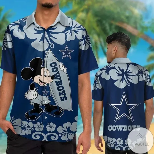 football Dallas And Mickey Mouse Hawaiian Shirt For Fans