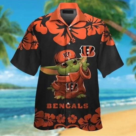 Discover Cincinnati Bengals Baby Yoda Tropical Hawaiian Shirt For Men And Women