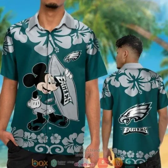 Discover football Philadelphia Eagles Mickey Mouse Hawaiian Shirt, Short