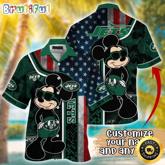 Discover Customized football New York Hawaiian Shirt Mickey Mouse Tropical Shirt