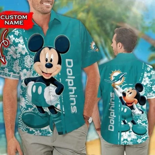 Discover Custom Name Miami Mickey Mouse Hawaiian Shirt