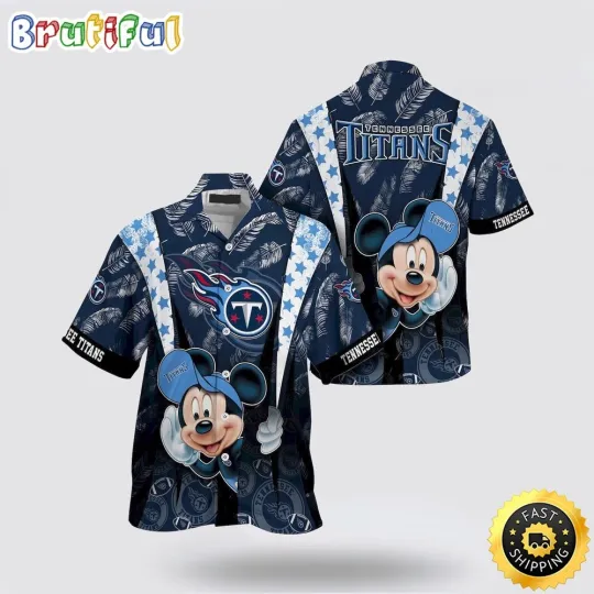 Discover football Tennessee Titans Hawaiian Shirt Mickey Mouse Ball Shirt Full Size