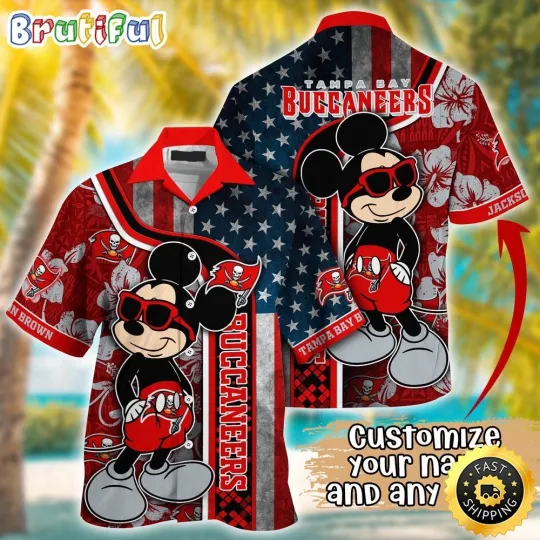 Discover Customized football Tampa Bay Buccaneers Hawaiian Shirt Mickey Mouse Tropical Shirt