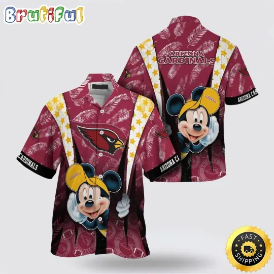 Discover football Arizonna Cardinals Hawaiian Shirt Mickey Mouse Ball Shirt Full Size