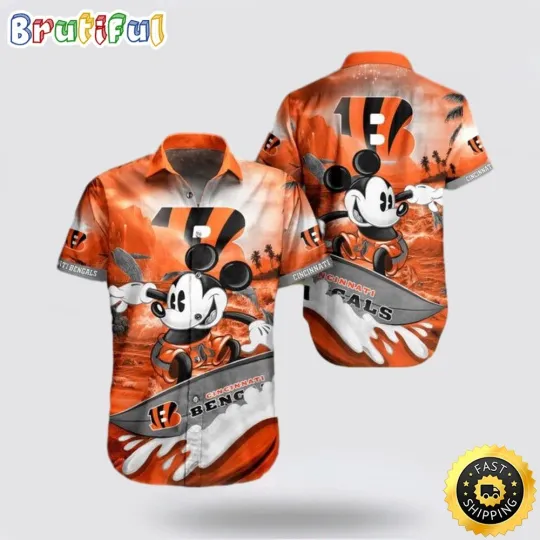 Discover football Cincinnati Bengals Hawaiian Shirt Mickey Mouse Surf Summer