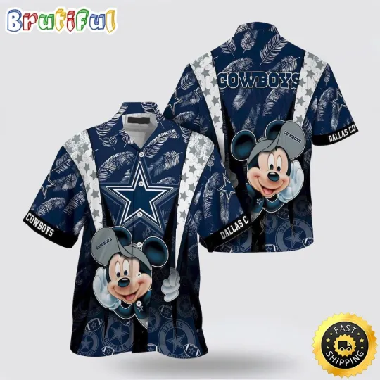 Discover football Dallas Cowboys Hawaiian Shirt Mickey Mouse Ball Shirt Full Size