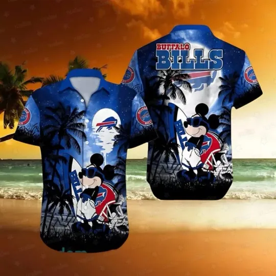 Discover Buffalo Football Mickey Moonlight Surf Hawaiian Shirt