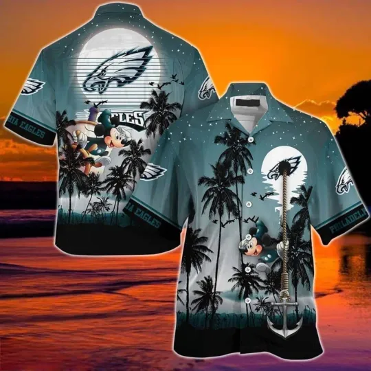 Discover Mickey Mouse Disney football Philadelphia Hawaiian Shirt Summer Gift For Fans