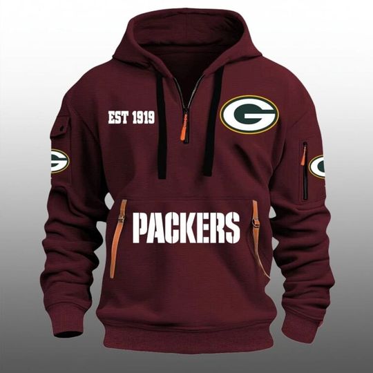 Green Bay Packers EST 1919 Quarter Zip Hoodie