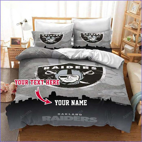 Oakland Raiders Football Personalized Custom Bedding Sets King Queen Twin Bedding Set