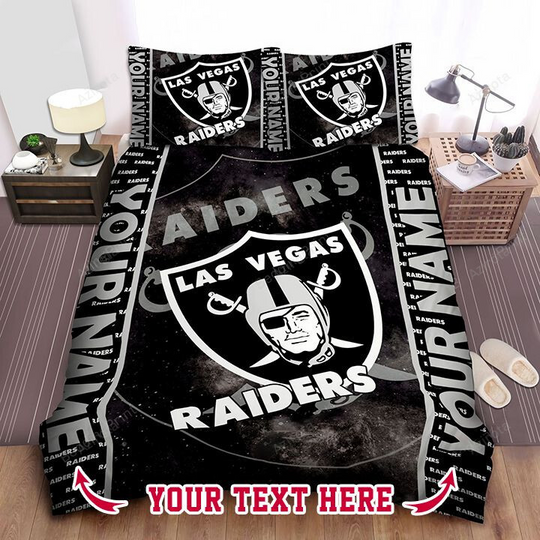 Las Vegas Raiders Football Personalized Custom Bedding Sets King Queen Twin Bedding Set