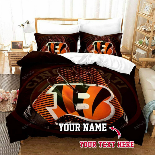 Cincinnati Bengals Football Personalized Custom Bedding Sets King Queen Twin Bedding Set