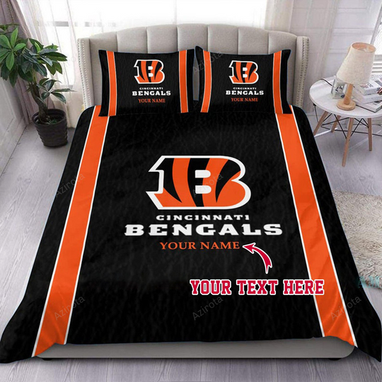 Cincinnati Bengals Football Personalized Custom Bedding Sets King Queen Twin Bedding Set