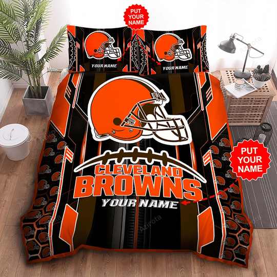 Cleveland Browns Football Personalized Custom Bedding Sets King Queen Twin Bedding Set