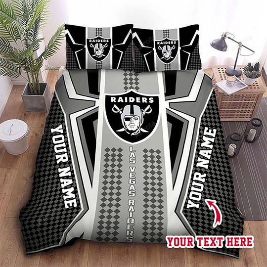 Las Vegas Raiders 91 Football Personalized Custom Bedding Sets King Queen Twin Bedding Set