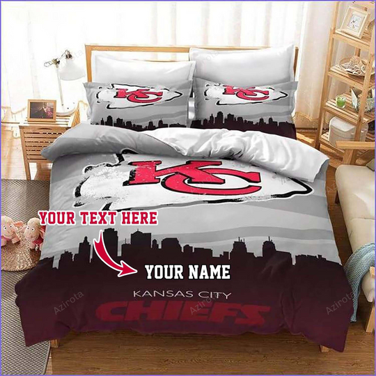 Kansas City Chiefs Football Personalized Custom Bedding Sets King Queen Twin Bedding Set
