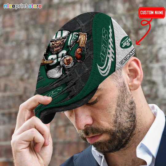 Personalized New York Jets football Flat Cap, football Jeff Cap, football Golf Cap