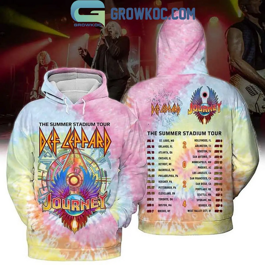 Def Leppard Journey Rock And Roll Thank You Tie Dye Hoodie