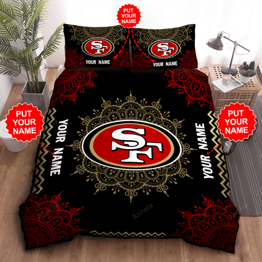 Personalized San Francisco 49Ers Football Team All Over Print 3D Bedding Set Black