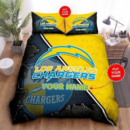 Los Angeles Chargers 50 Football Personalized Custom Bedding Sets King Queen Twin Bedding Set