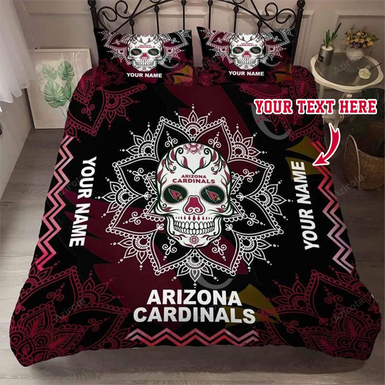 Discover Arizonna Cardinals 33 Football Personalized Custom Bedding Sets King Queen Twin Bedding Set