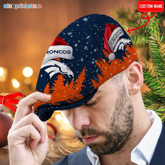 Personalized Denver Broncos football Flat cap, football Jeff Cap, football Driving Cap, football Golf
