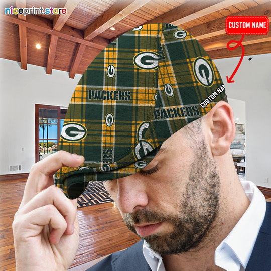 Personalized Green Bay Packers football Jeff Cap, football Driving Cap, football Golf
