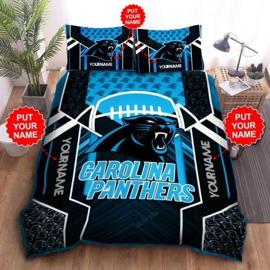 Carolina Panthers Football Personalized Custom Bedding Sets King Queen Twin Bedding Set