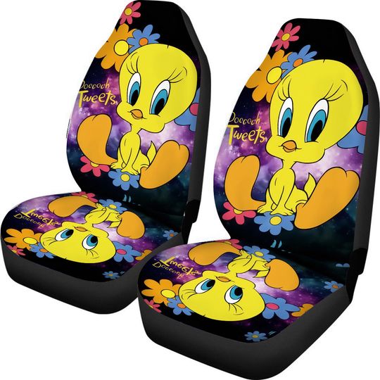 Tweety Bird Car Seat Cover Yellow Cartoon Protector for Car Interior