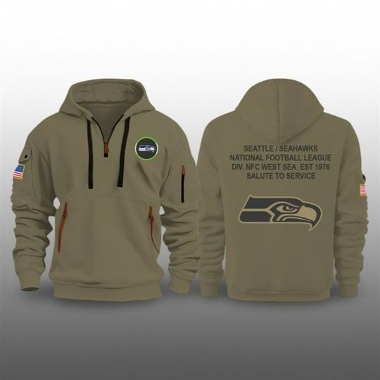 Seahawks 2025 Salute To Service Zip Hoodie