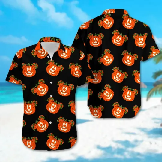 Discover Mickey Mouse Pumpkin Summer Hawaiian Shirt