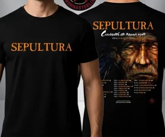 Sepultura Celebrating Life Through Death Final European Tour 2026 T Shirt