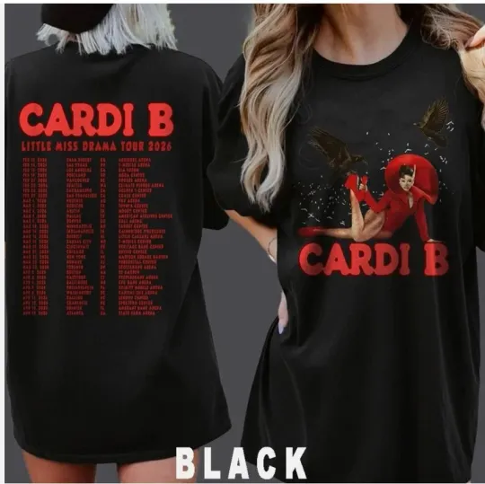 Discover Cardi B Tour Shirt, Little Miss Drama Tour 2026 Unisex T-shirt