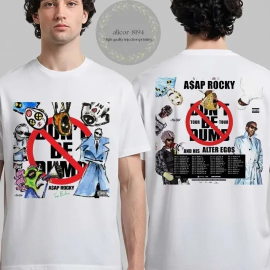 Discover Asap Rocky Don’t Be Dumb Tour 2026 North America UK And Europe T- Shirt