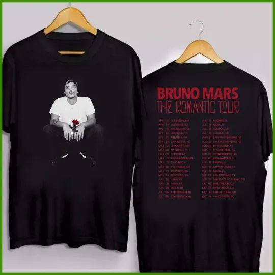 Bruno Mars The Romantic Tour 2026 Merch Rose T-Shirt