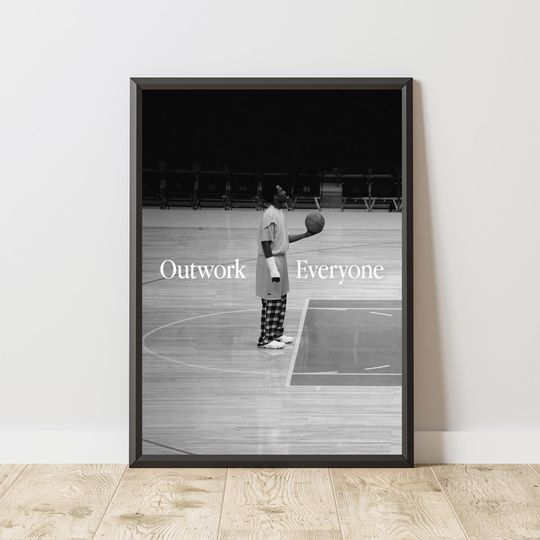 Kobe Bryant Poster, Vintage NBA Wall Art, Basketball Wall Decor, Vertical Matte Print