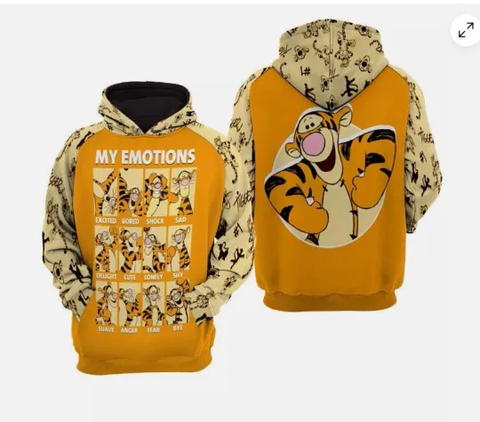 Discover Tigger This Is My Emotions My Moods Love Winnie The Pooh 3D Hoodie