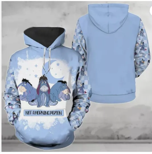 Discover Never Too Old For Eeyore Donkey Winnie The Pooh 3D Hoodie
