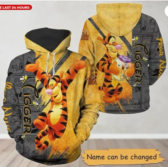 Discover Personalized Happy Tigger Winnie The Pooh Comic Book 3D Hoodie