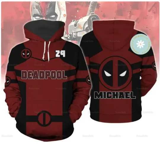 Discover Halloween Deadpool Costume 3D Hoodie for Men, Women