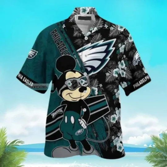Discover Mickey Mouse Disney football Philadelphia Hawaiian Shirt, football Hawaiian Shirt