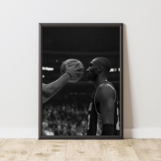 Kobe Bryant Poster Vintage NBA Wall Art Vertical Print Basketball Wall Decor