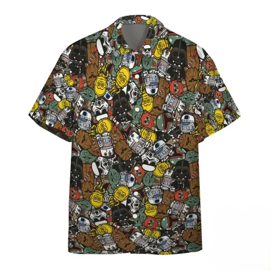 Discover Disney Star Wars Mini Characters Collage Hawaiian Shirt
