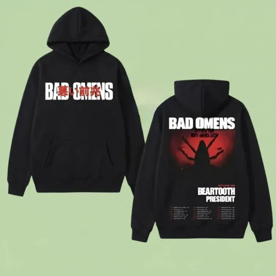 Discover Bad Omens Do You Feel Love Tour 2026 Double Sided Hoodie