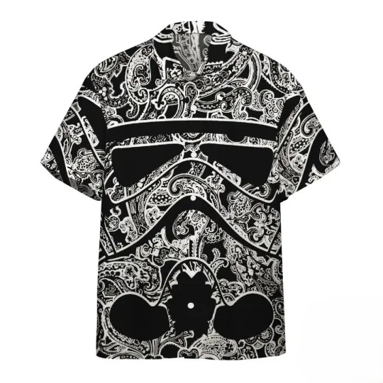 Discover Disney Star Wars Big Stormtropper Bandana Black And White Hawaiian Shirt